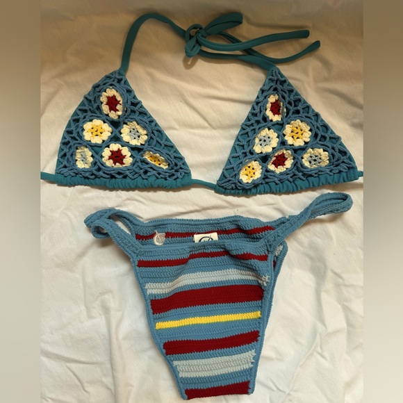 BLUEMAN Brazilian Style (small coverage) Crochet Bikini Size XS to Small - Picture 1 of 7